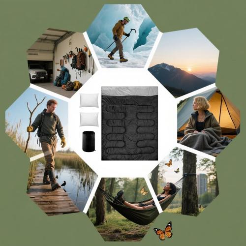 Double Sleeping Bags for Adults - Cold Weather Sleeping Bags for Adults,Backpacking Gear Must Haves for Youths Teens Boys Girls Mountaineering Outdoor Hiking