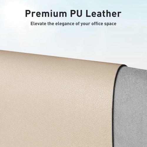 Aothia Leather Desk Pad Protector, Mouse Pad, Office Desk Mat, Non-Slip PU Leather Desk Blotter, Laptop Desk Pad, Waterproof Desk Writing Pad for Office and Home (Beige, 36 x 17)