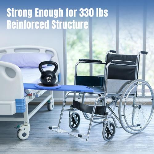 LOSCHEN Slide Transfer Board with Turntable, Slide Assist Device for Transferring or Seniors from Wheelchair to Bed, Toilet, Tub, Car - Slide Board with Turntable（Blue 35inch）