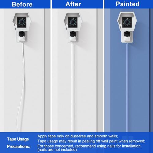 ZhiYo Cord Hider Wall for One Cord, 68in Cord Covers for Wires on Wall, Easy Install Cable Cover Wall, Cable Raceway White Hide Cords, Cable Hider Cord Management Wall, 4X L17in W0.6in H0.4in
