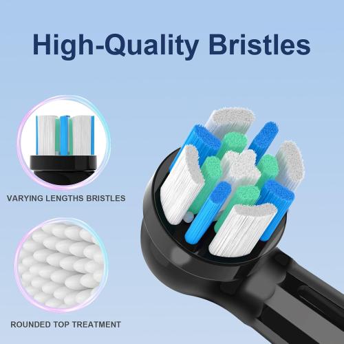 8 Pcs Replacement Toothbrush Heads Compatible with Oral B IO 2/3/4/5/6/7/8/9/10 Electric Toothbrushes, Brush Heads Refill Compatible with Oral B IO (Black)