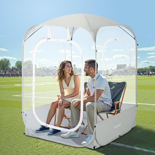 Sports Pods, Instant Pop Up Bubble Tent Fits 1-2 Persons, No Condensation, Spacious Interior, Ultra Visibility for Outside Sports Events, Fishing, Ultra Visibility, All Weather Protection