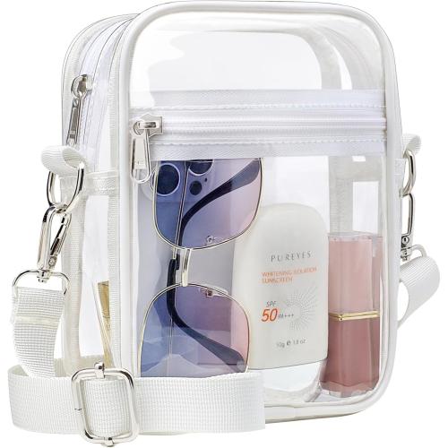 PACKISM Clear Bag for Stadium Events - Clear Purses for Women Stadium Crossbody Messenger Bag for Concerts Sporting Events