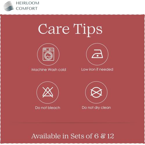 Red Cloth Napkins 17 x 17 Inch, Soft, Absorbent, Durable, Reusable, Washable Fabric, Set of 12 - Perfect Table Napkin for Dinner, Fall, Weddings, Holiday, Christmas, Everyday Use