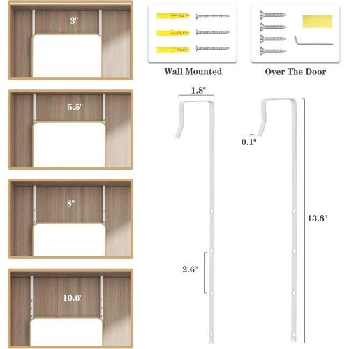 Full Length Door Mirror 14x48, Metal Frame with Protective Film, No-Drilling Hanging or Wall Mount (Horizontal/Vertical), Hooks & Hardware Included, Full Body Mirror for Bedroom, Dorm, Gold