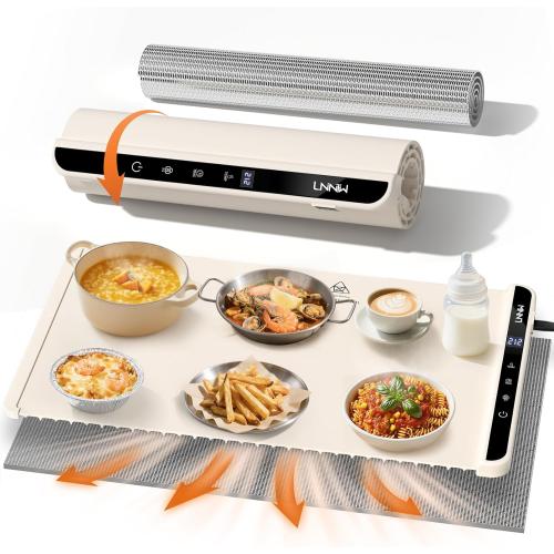 Warming Mat for Food, 26x15 Inch, Off White, Fast Heat, Child Lock