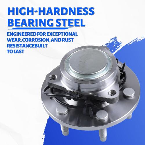 2 x 515053 Front Wheel Bearing Hub Assembly with 6 Lug ABS Compatible with Cadillac Escalade 2002-2006, Fit for Chevrolet Avalanche 1500 2002-2006, Fit for GMC Savana 1500 2003-2008