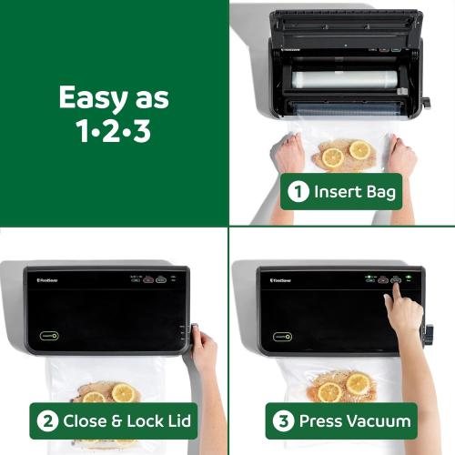 FoodSaver Vacuum Sealer Machine, Automatic Bag Detection, Sous Vide Friendly, with sealer bags, roll, handheld vacuum sealer, black ‼️possibly stains missing or broken item ‼️