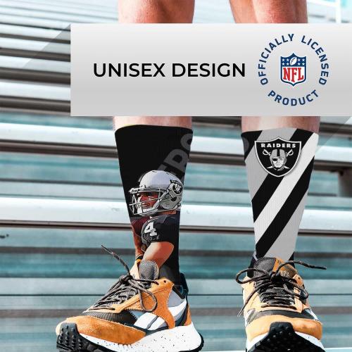 Size Adult Large  For Bare Feet NFL Adult Player Stripe Sock - Premium Quality Poly Spandex Blend - Unisex- Stay Comfortable
