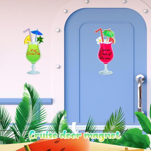 Konohan 2 Pcs Cruise Door Magnets Decoration with 3 Paint Pens, Mixed Color