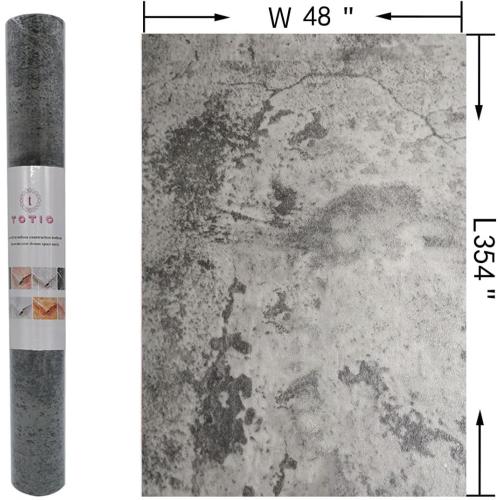 48x354inch Extra Wide Grey Concrete Peel Stick Wallpaper 3D Cement Look Contact Paper Matte Thicken Adhesive Waterproof Vinyl Wall Sticker for Apartment Office Retro Industrial Style Earthy Grey