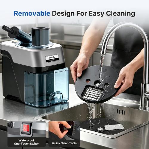 Bleou 5-in-1 Commercial Electric Vegetable Chopper, 330LBS/H Heavy Duty Food Dicer & Veggie Slicer with Magnetic Safety Lid, Stainless Steel Blades, Ideal for Restaurant & Kitchen