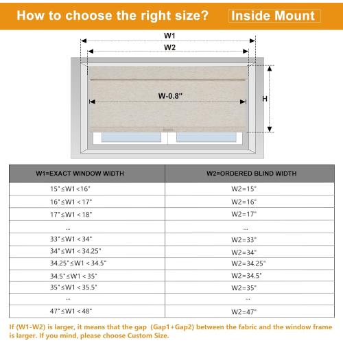 Persilux Blackout Roller Shades for Window Blinds,Cordless,Linen Fabric,Thermal Insulated Fabric UV Protection Shades for Home,Office,Bedroom,Door,Blackout-Cream,29 W X 72 H