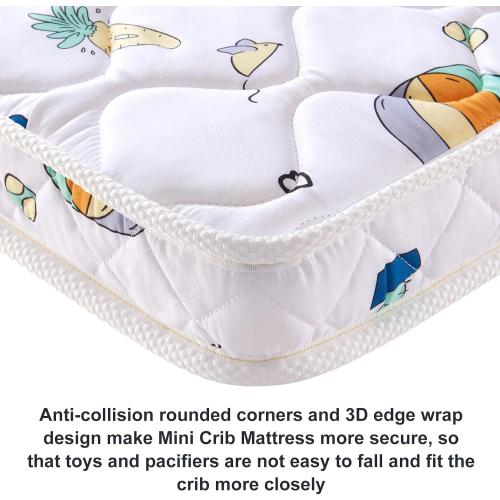 38 x 24 x 4 Mini Crib Mattress - Firm Support and Comfort Premium Foam,Noiseless and Odorless,Hypoallergenic Mini Crib Mattress,Fits Mini and Portable Cribs,Dual Sided with Soft Breathable Fabric
