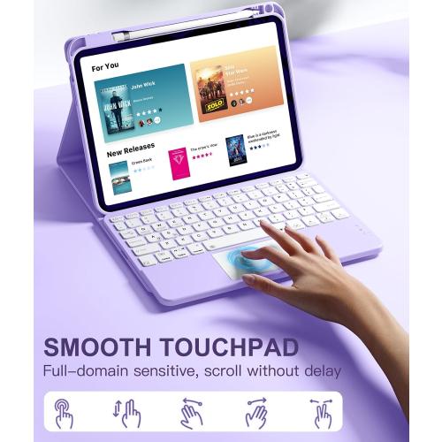Harvopu for iPad A16 11th/10th Generation Case with Keyboard, Folio Cover