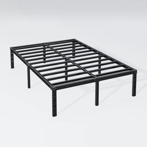 Hafenpo 16 Inch Queen Bed Frame - Sturdy Metal Platform Queen Size, No Box Spring Needed, Heavy Duty, Easy Assembly, Strong Bearing Capacity, Under Bed Storage, Black