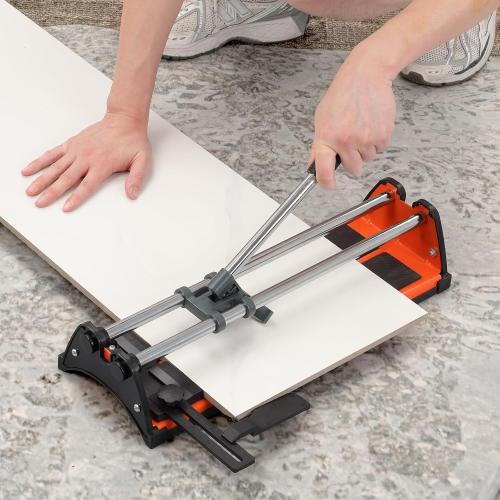 Manual Tile Cutter, 14 Inch Professional Ceramic Tile Cutter with Durable & Sharp Tungsten Carbide Cutting Wheel, Tile Cutter Tools for Cutting Porcelain Floor with Anti-slip Handle & Feet