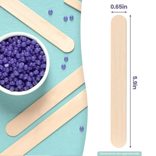 Tress Wellness Craft Sticks, Popsicle sticks, Premium Splinter-Free Wooden Sticks for Waxing, Wax Stick for Body and Face Waxing, 140 pieces