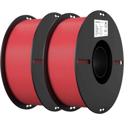 Creality PLA Filament 1.75mm PLA 3D Printer Filament, 2kg Cardboard Spool (4.4lbs), Dimensional Accuracy  /- 0.02mm, Fit Most FDM Printer (Red & Red 2-Pack)