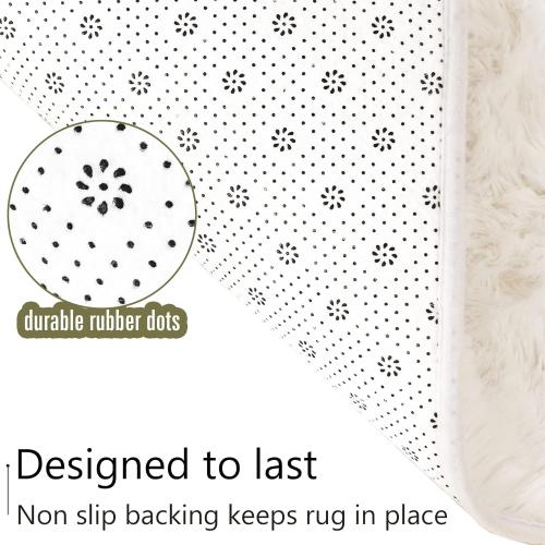 LOCHAS Ultra Soft Indoor Modern Area Rugs Fluffy Living Room Carpets for Children Bedroom Home Decor Nursery Rug 4x6 Feet, White