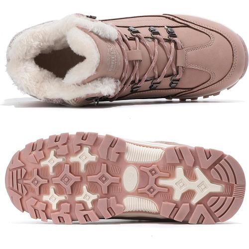 SIZE 7 WOMENS TARELO Womens Hiking Boots Fur Lined Snow Shoes Winter Warm Ankle Booties Lady Non Slip Walking Fashion Boot
