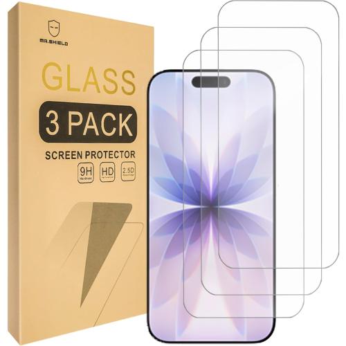 Mr.Shield Screen Protector compatible with iPhone 17 Pro Max [6.9 Inch] [Tempered Glass] [3-PACK] [Japan Glass with 9H Hardness]