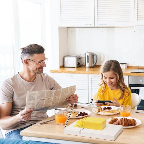 TOPULORS Cheese Slicer with 5 Replacement Upgrade Thick Cutting Wires - Heavy Duty 5x8 Handheld Marble Board Cutter for Block Cheese, Butter - Kitchen Gadget Slicers Tool - White