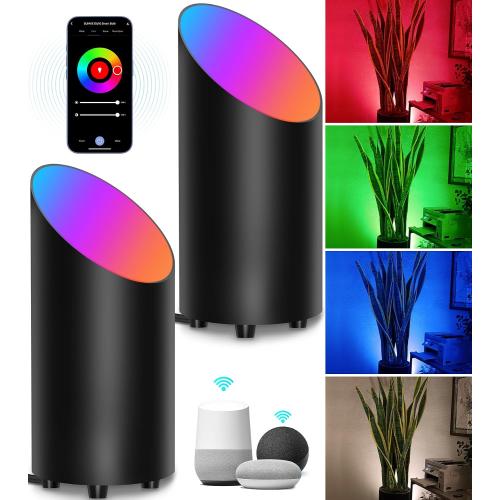 SUNVIE 5W Smart Floor Can Light Dimmable Uplights Indoor, RGBCW, 2PCS