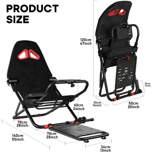 Foldable Racing Simulator Cockpit for Logitech Thrustmaster MOZA | Space-Saving for Apartments, 10-Min Setup, Steel Frame. For G29/G920/G923/G27, T248/T300RS, for Xbox PS5