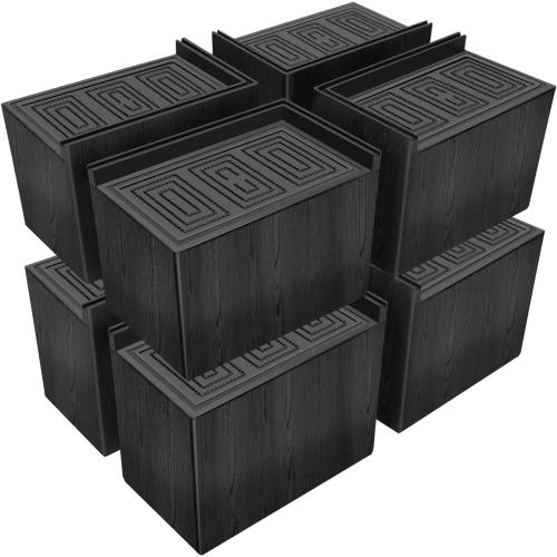 Bed Risers 5 Inch Heavy Duty,Oversized Couch Risers, Extra Wide Furniture Risers for Sofa Table Desk Headboard Chair Lifting,Rectangular Risering Blocks Support 11000 lbs(8 Pack Black)