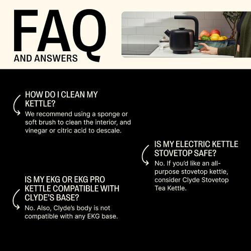 BLACK Fellow Electric Clyde Kettle - 1.5 Liter Capacity - Modern Twist On Stovetop Design, All-Purpose, Stainless Steel - Warm Water for Ramen, Oatmeal, Tea, Coffee & more - Large Capacity