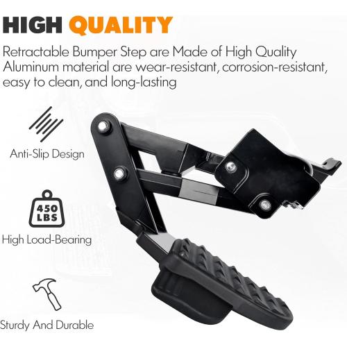 ASOPARTS Rear Bed Step Compatible with 2019 2020 2021 2022 2023 2024 2025 2026 Dodge Ram 2500 3500 Retractable Bumper Tailgate Step # 82215842AE 82215842AC 82215842AD 82215842AH