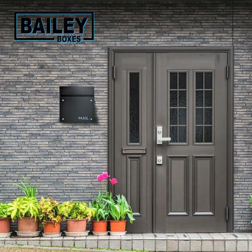 Wall-Mounted Modern Locking Mailbox from Bailey Boxes: Enhance Your Home with The Dalton - 14.25 H x 14 W x 5.75 D. Elevate Your Space with This Stylish Addition.