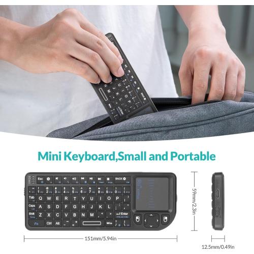 Rii Mini 2.4G Bluetooth Keyboard with Backlit and Touchpad for Smart TV,HTPC