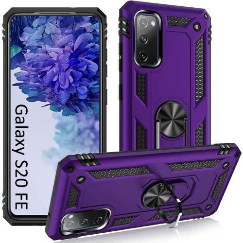 ADDIT S20 Fe Case, Phone Case for Samsung Galaxy S20 Fe Case,with Kickstand Ring,Adjustable Stand,Military Grade,Heavy Duty Protection,Shockproof,Anti-Fingerprint,Support Magnet Car Mount,Purple