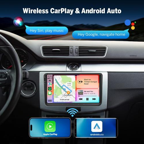Eonon 9 inch Headunit for Volkswagen Golf MK5/MK6 Jetta/SEAT Skoda Android 13 6 64GB 4G LTE CarPlay Android Auto GPS Bluetooth DSP EQ MirrorLink support DAB  OBDII Backup Camera Car Radio Stereo VWX6S