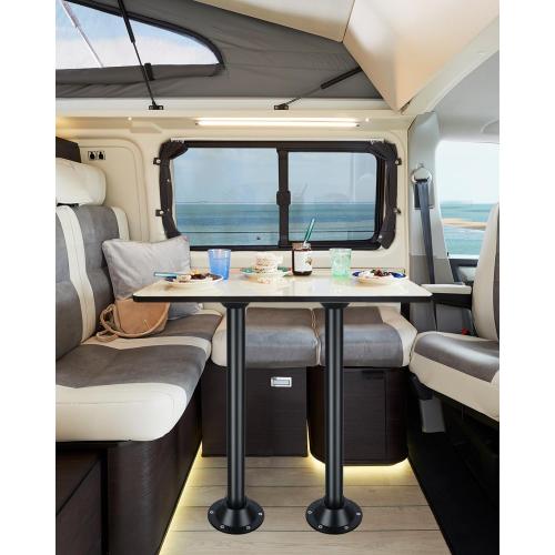 2pCs Size 29 RV Table Base Mount and RV Table Leg with Upgraded Hole Design, Aluminum Camper Table Leg Base Mount for RV Boat Camper Trailer, 2 PCS