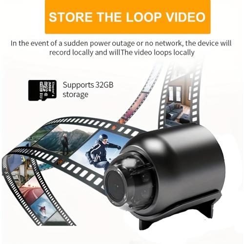 Black senri Wireless Camera Spy Hidden Cameras, Mini Nanny Cam Smart Home, Small Indoor Outdoor Camera with Remote View, Compatible with Android and iOS, Baby, Pet Monitor, Car Guard(Video Only)