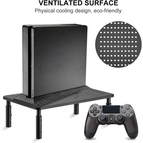 suptek Computer Monitor Stand Riser,Monitor Riser for Laptop, Printer, Notebook and All Flat Screen TV Display with Vented Platform,3 Height Adjustable Laptop Riser,1 Pack,***Black*** (MST003)