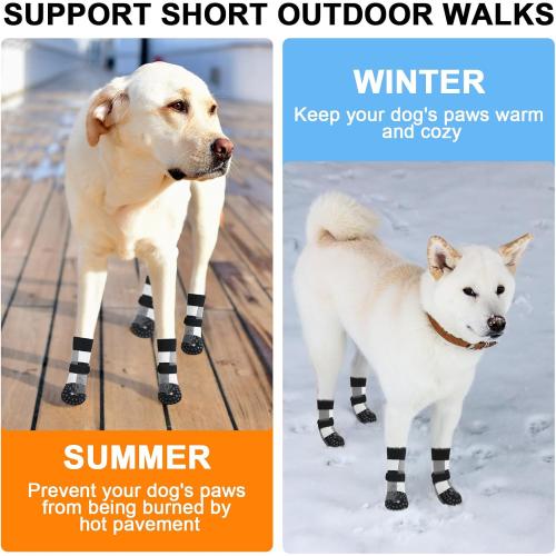 BEAUTYZOO Non Slip Dog Socks to Prevent Licking Paws, Dog Shoes Booties for Hardwood Floors Anti Slip-Thick Grip Works Even When Twisted-Paw Protector for Cold Pavement Small Medium Large Senior Dogs