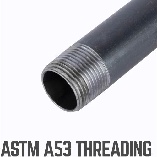 PIPE DECOR Black Steel Plumbing Pipe, 2 in. Dia. x 24 in. Pre-Cut Pipe Fits Standard 2 Inch Black Threaded Pipes, Nipples and Fittings, 2 Pack