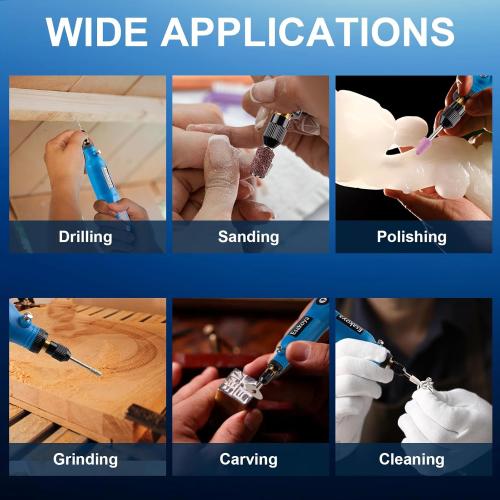 Cordless Rotary Tool, Mini Power Rotary Kit with 75 Accessories, 5 Variable Speed & 3.7v Type-C Charging Engraving Rotary Tool for Engraving, Sanding, Polishing, Drilling, Grinding, DIY Crafts