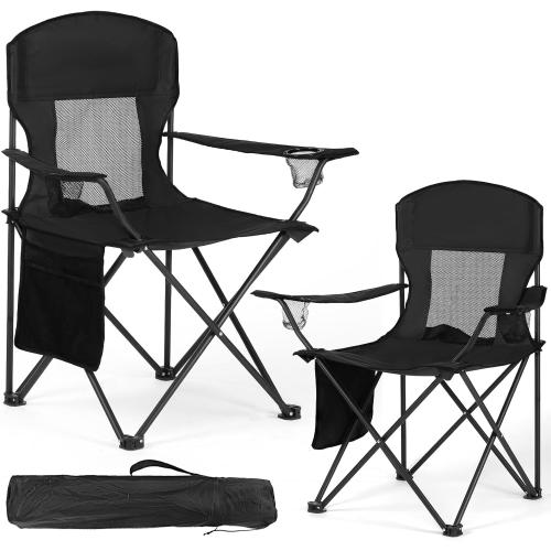 WEIDIORME 2 Pack Lightweight Camping Chairs for Adults & Teens, Capacity Foldable Portable Chairs with Carry Bag, Compact Design for Camping, Beach, Picnics, and Outdoor Events
