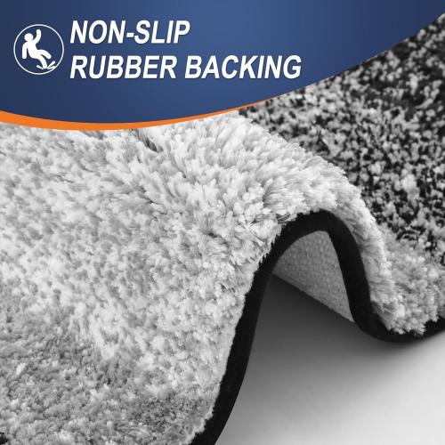 OLANLY Bathroom Rugs Mat 30x20, Extra Soft Absorbent Microfiber Bath Rugs, Rubber Backing, Quick Dry, Machine Washable Bath Mats for Bathroom Floor, Tub and Shower, Home Decor Accessories, Black