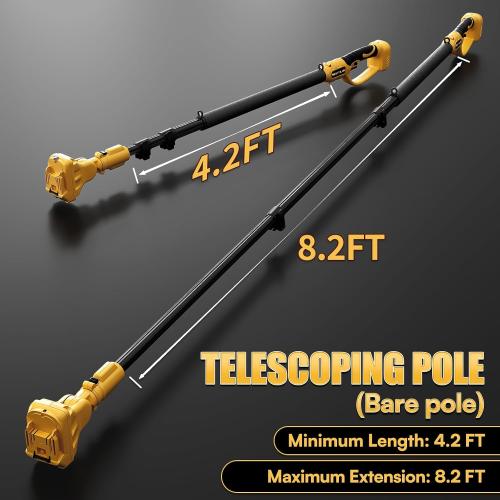 Mini Chainsaw Cordless Extension Pole Compatible with Dewalt 20V Battery(Tool Only), 4.2-8.2FT Adjustable Telescopic Pole with 180°Rotating Head, Extension Pole with Shoulder Strap