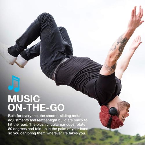 JLab Studio Wireless On-Ear Headphones, Black, 30  Hour Bluetooth 5 Playtime, EQ3 Sound, Ultra-Plush Faux Leather & Cloud Foam Cushions, Track and Volume Controls