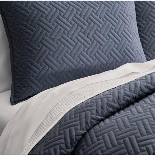 BOLL & BRANCH Signature Basketweave Quilt Set - Prime Exclusive, Mineral - Luxury 100% Organic Cotton - 1 Bedspread, 2 Shams - Soft and Breathable ((Full-Queen)(See the picture for the color)