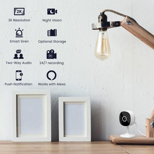 WiFi Camera 2K, Galayou Indoor Home Security Cameras for Baby/Elder/Dog/Pet Camera with Phone app,24/7 SD Card Storage,Works with Alexa & Google Home G7 ( no test )