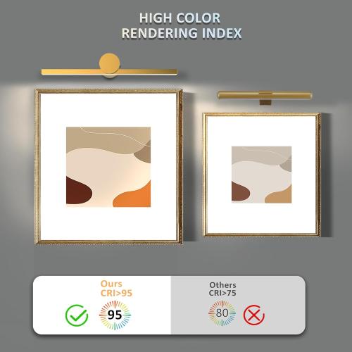 ZitoStory Battery Operated Picture Light with Remote,Wireless Dimmable Art Lights for Paintings Rechargeable Gallery Light Artwork Lighting for Canvas, Portrait (Gold,11.4'' Inch)