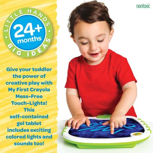 Crayola Toddler Touch Lights, Musical Sensory Toys for Toddlers, Holiday, Light Up Drawing Pad, Mess Free Painting, Travel Activity, 2